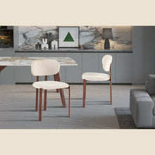 Chaise Jade — Noyer et tissu