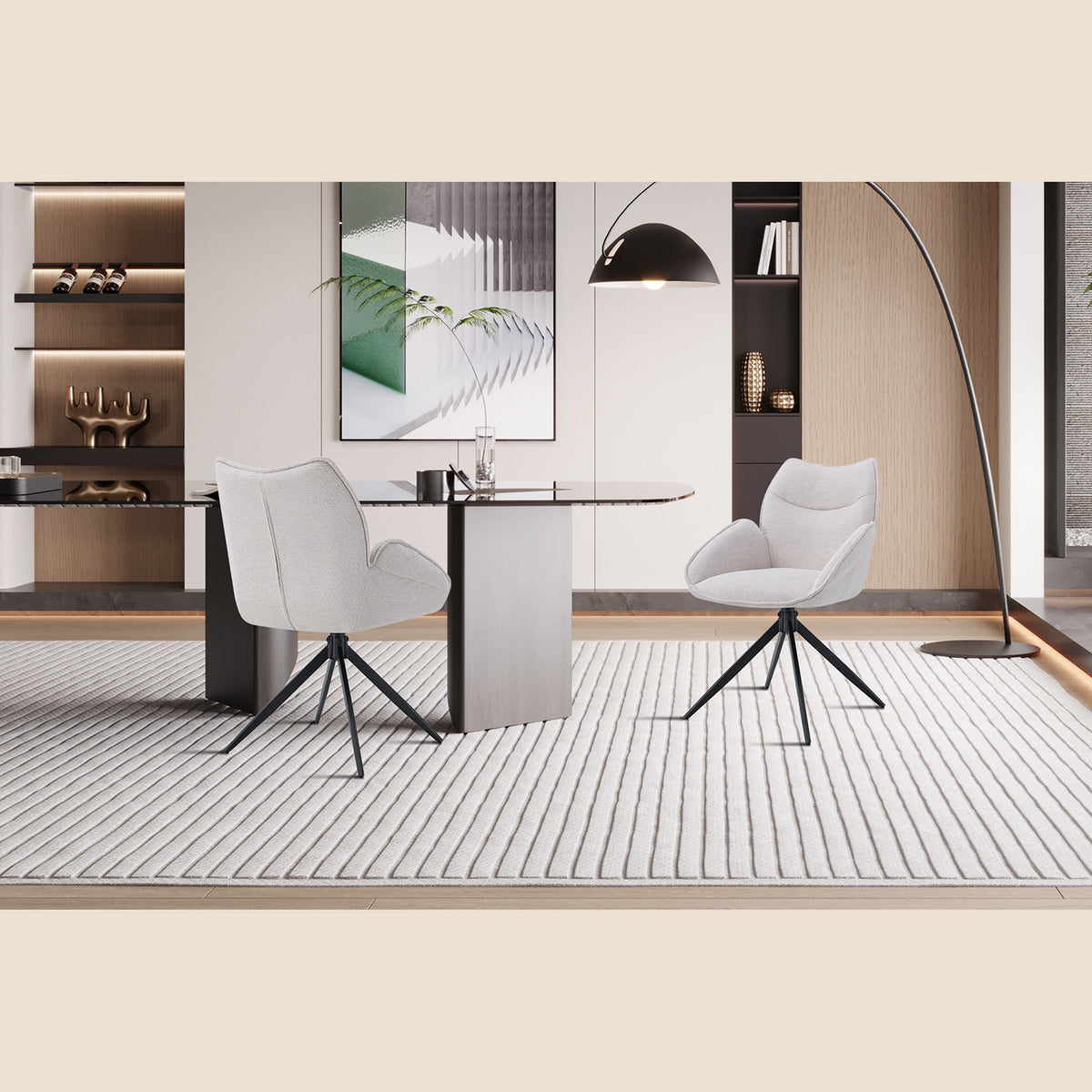 Chaise Mahi — Pivotante, avec accoudoirs
