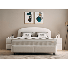 Lit Fancy — Boxspring velours à tête galbée