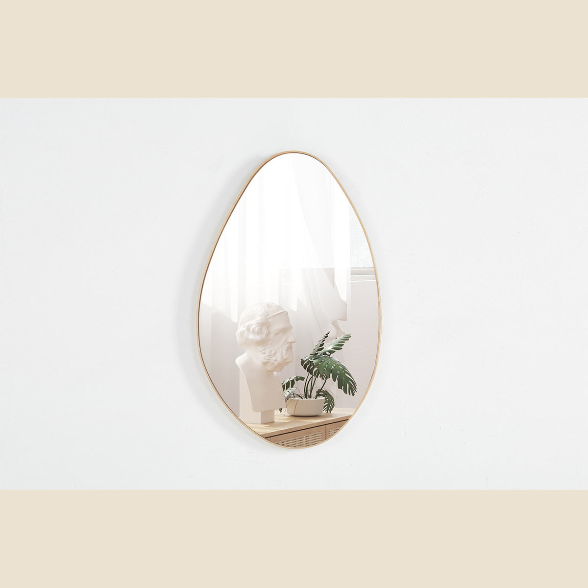 Miroir Romi — Forme galet, chêne vieilli