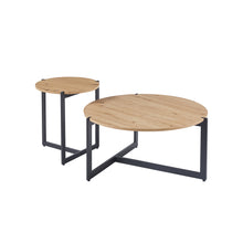 Set de 2 tables basses Pola — Décor chêne vieilli