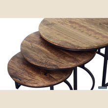 Tables basses Arnod — Set de 3, bois de manguier