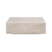 Table basse Jacky — Bloc décor travertin, 120 cm