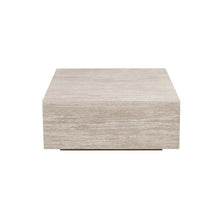 Table basse Jane — Bloc décor travertin, carrée 90 cm