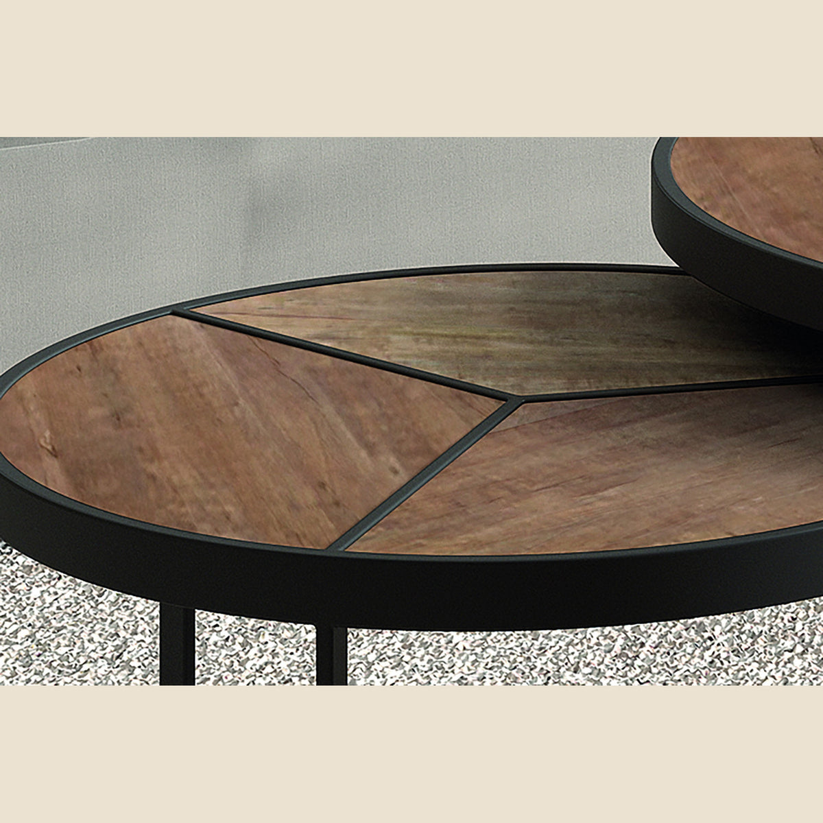 Table basse Laveu — Set de 2, bois de manguier