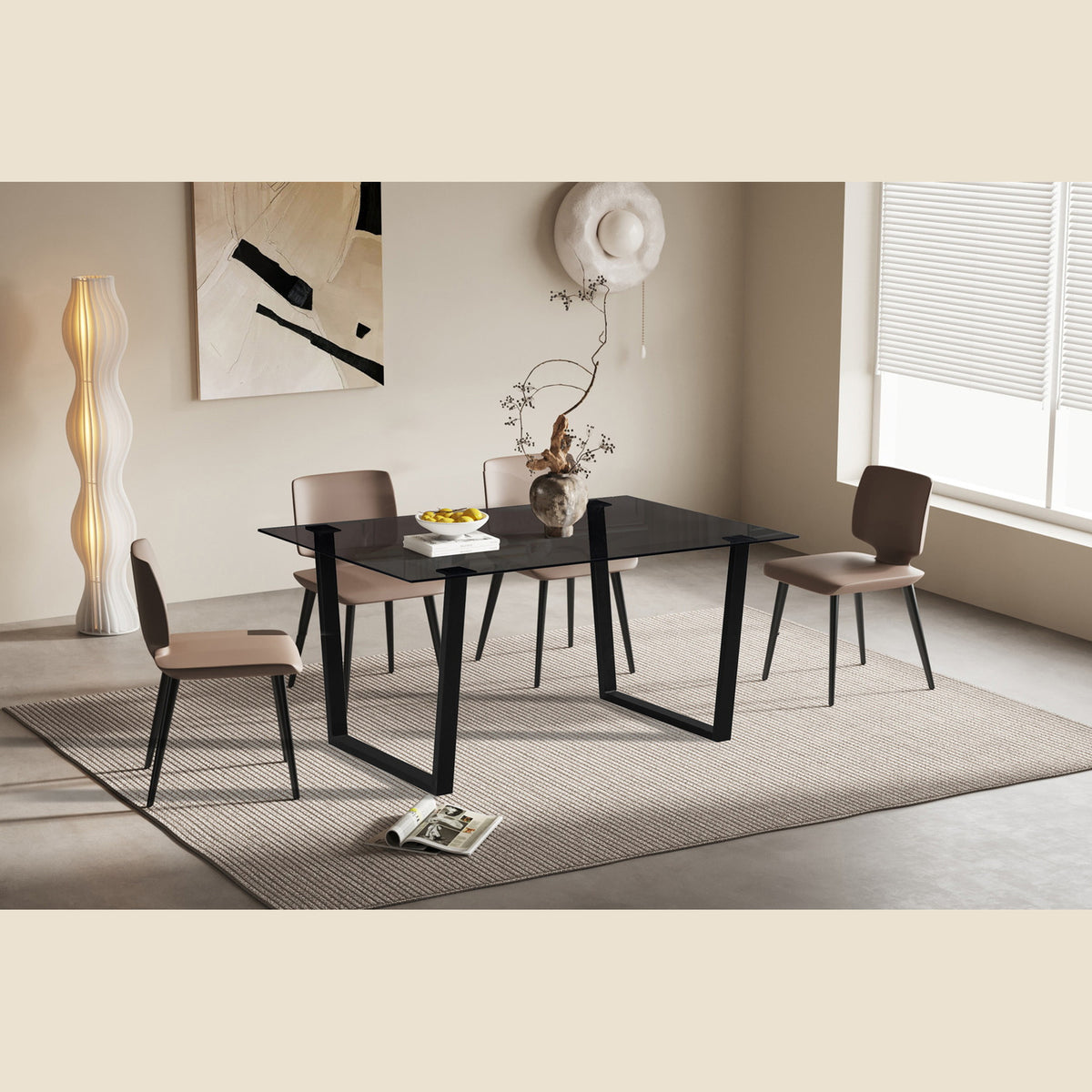 Table Boaz — Verre fumé, 150 cm