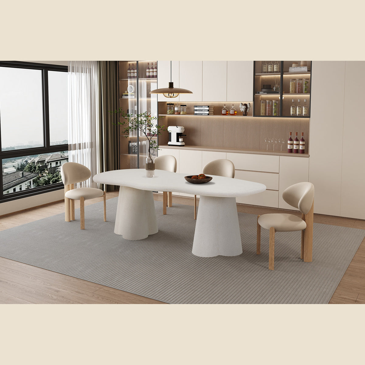 Table Faro — Effet ciment, organique ou ronde