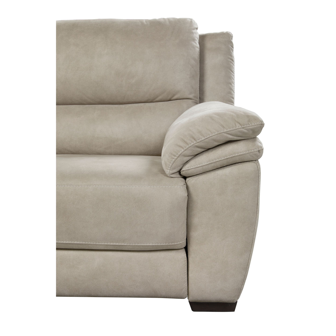 Canapé Kilimanjaro 3 places tissu microfibre cappuccino, vue trois-quarts fond blanc