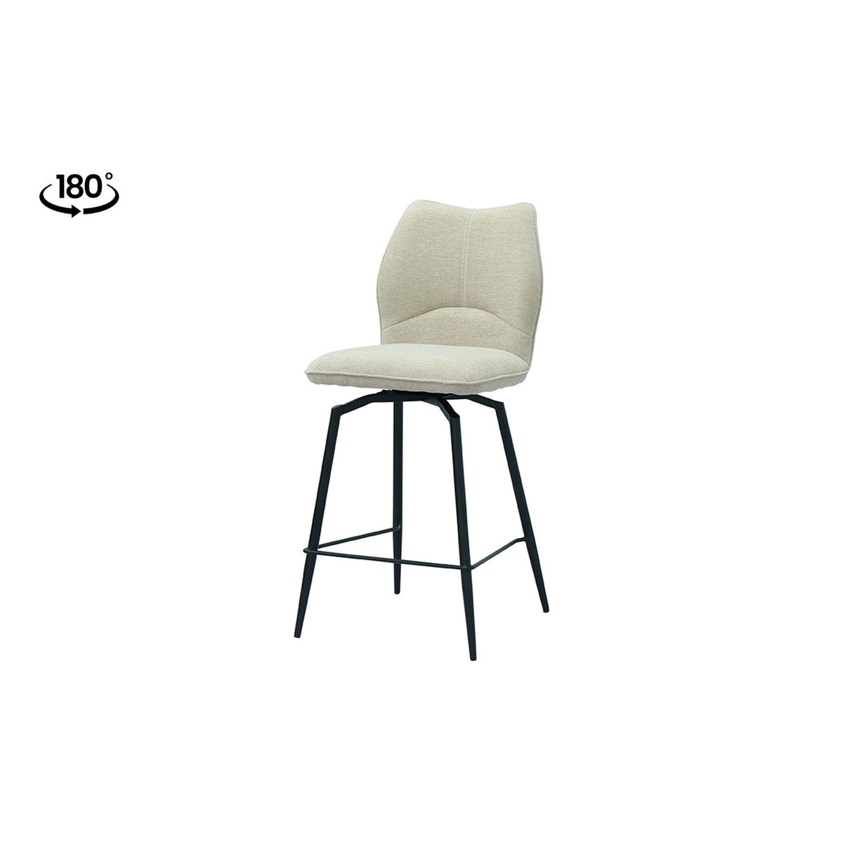 Chaise de comptoir Lara — Pivotante, tissu