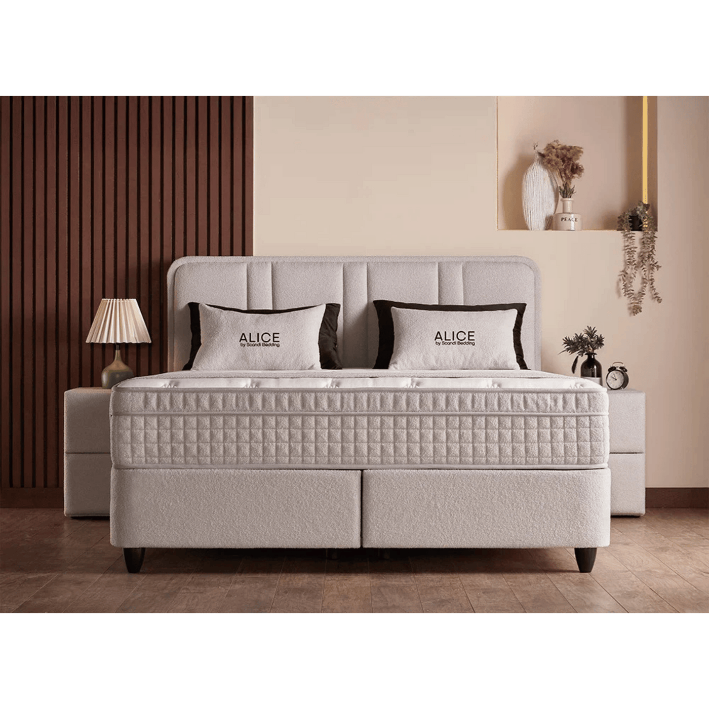 Lit Alice — Boxspring velours à coffres