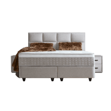 Lit Ayana — Boxspring capitonné à coffres