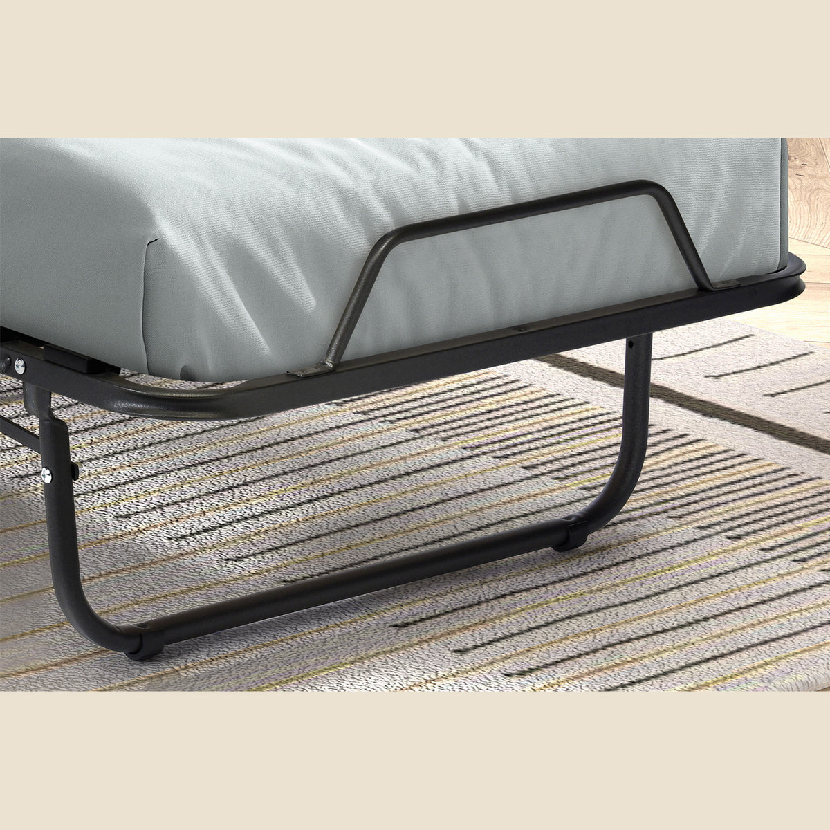 Lit pliable Bruxelles — 90x200 cm, métal noir