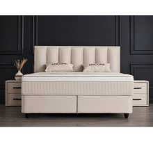 Lit Encore — Boxspring velours à coffres