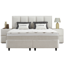 Lit Lucas — Boxspring velours à coffres