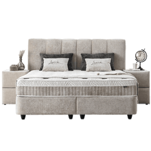 Lit Lucia — Boxspring velours à coffres de rangement