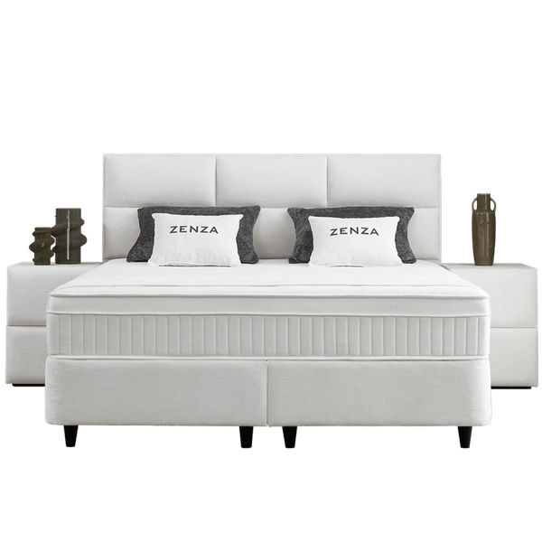 Lit Zenza — Boxspring velours à coffres