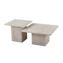 Set de 2 tables basses Bobby — Décor travertin beige