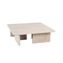Table basse Arallo 120×120 — Travertin ou chêne