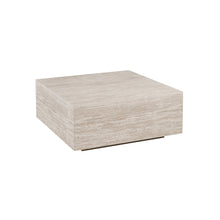 Table basse Jane — Bloc décor travertin, carrée 90 cm