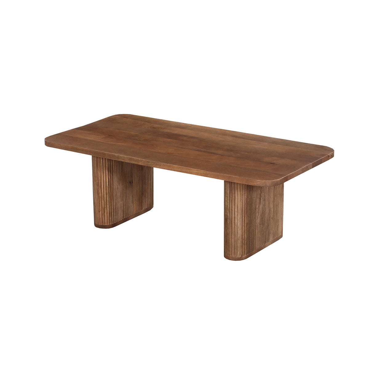 Table basse Jean — Manguier, pieds cannelés