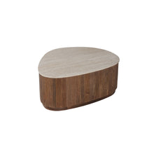 Table basse Nolan — Manguier & travertin
