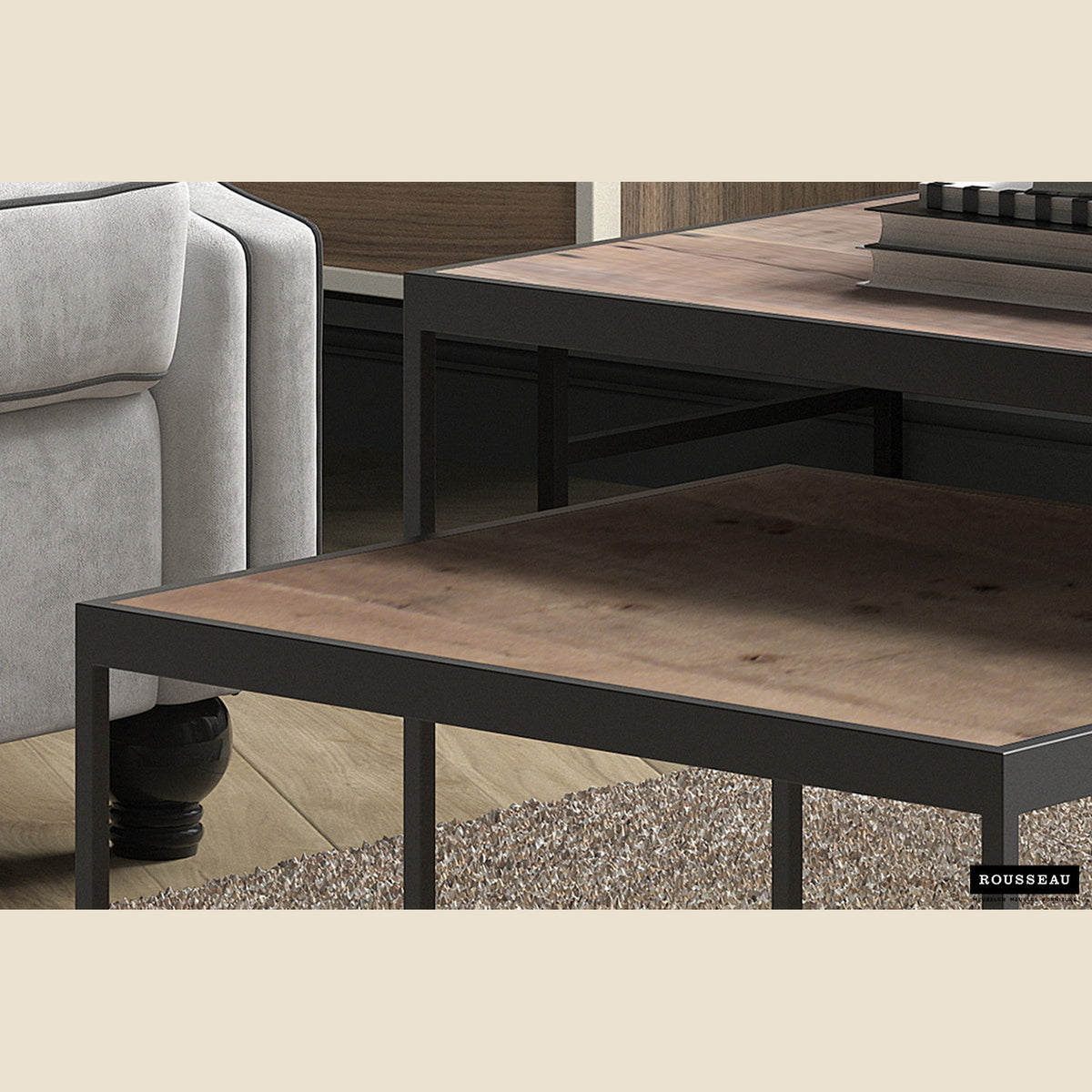 Table basse Quinn (set de 2) — Bois de manguier