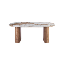 Table Evora — Pierre brillante, pied colonne