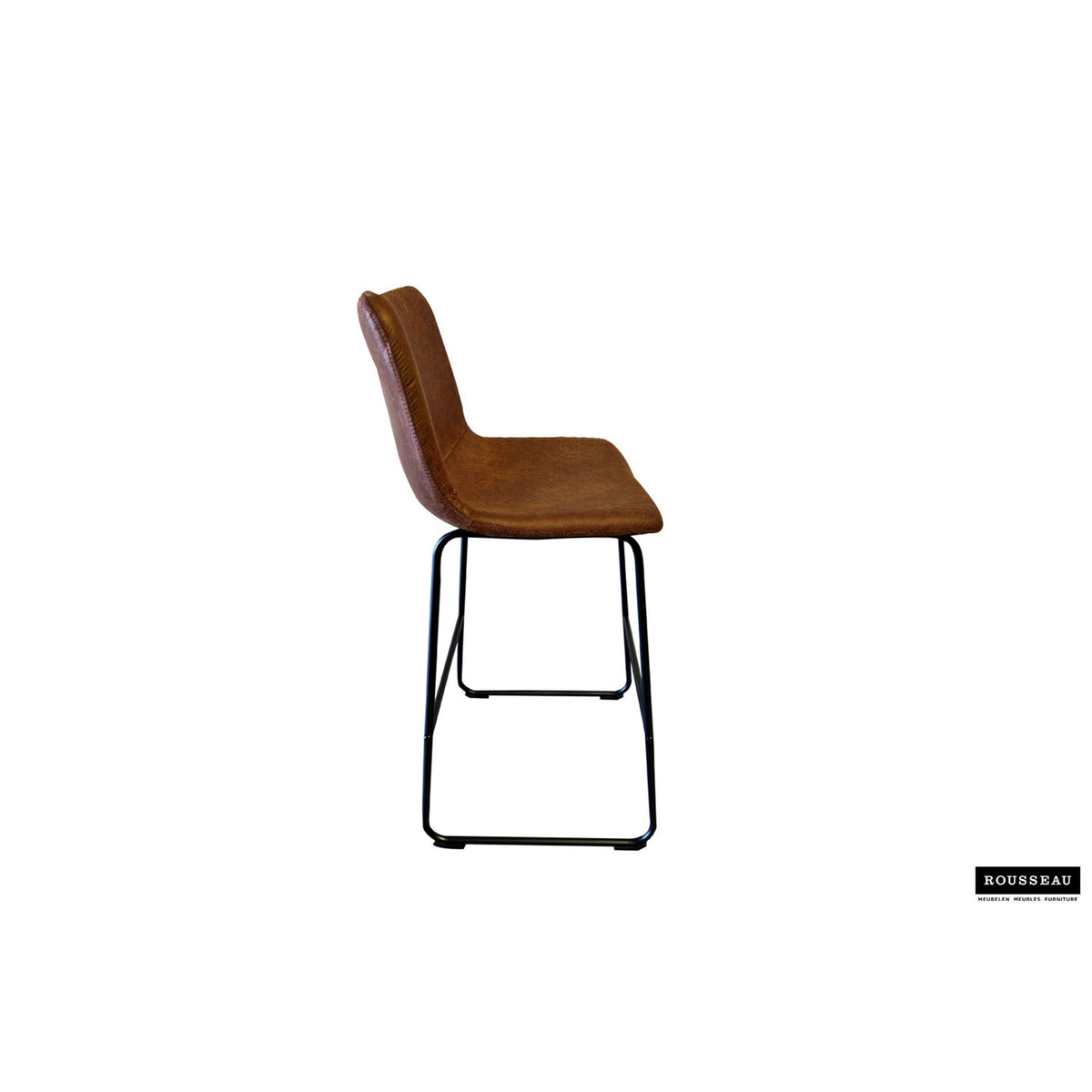 Tabouret de bar Mancia — PU cognac