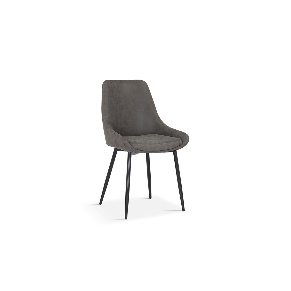 Chaise Mirano — Simili cuir gris clair