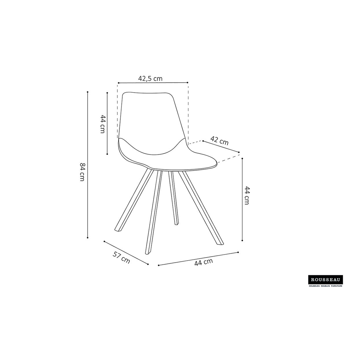 Chaise Oslo — PU cognac