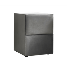 Lit Clara Gris — Boxspring velours à coffres