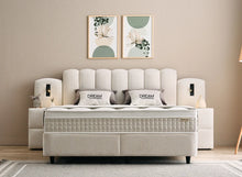 Lit Dream — Boxspring bouclé à coffres de rangement