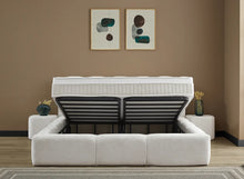 Lit Esila — Boxspring Japandi à coffres de rangement