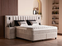 Lit Penelope — Boxspring coffre à liseuses intégrées