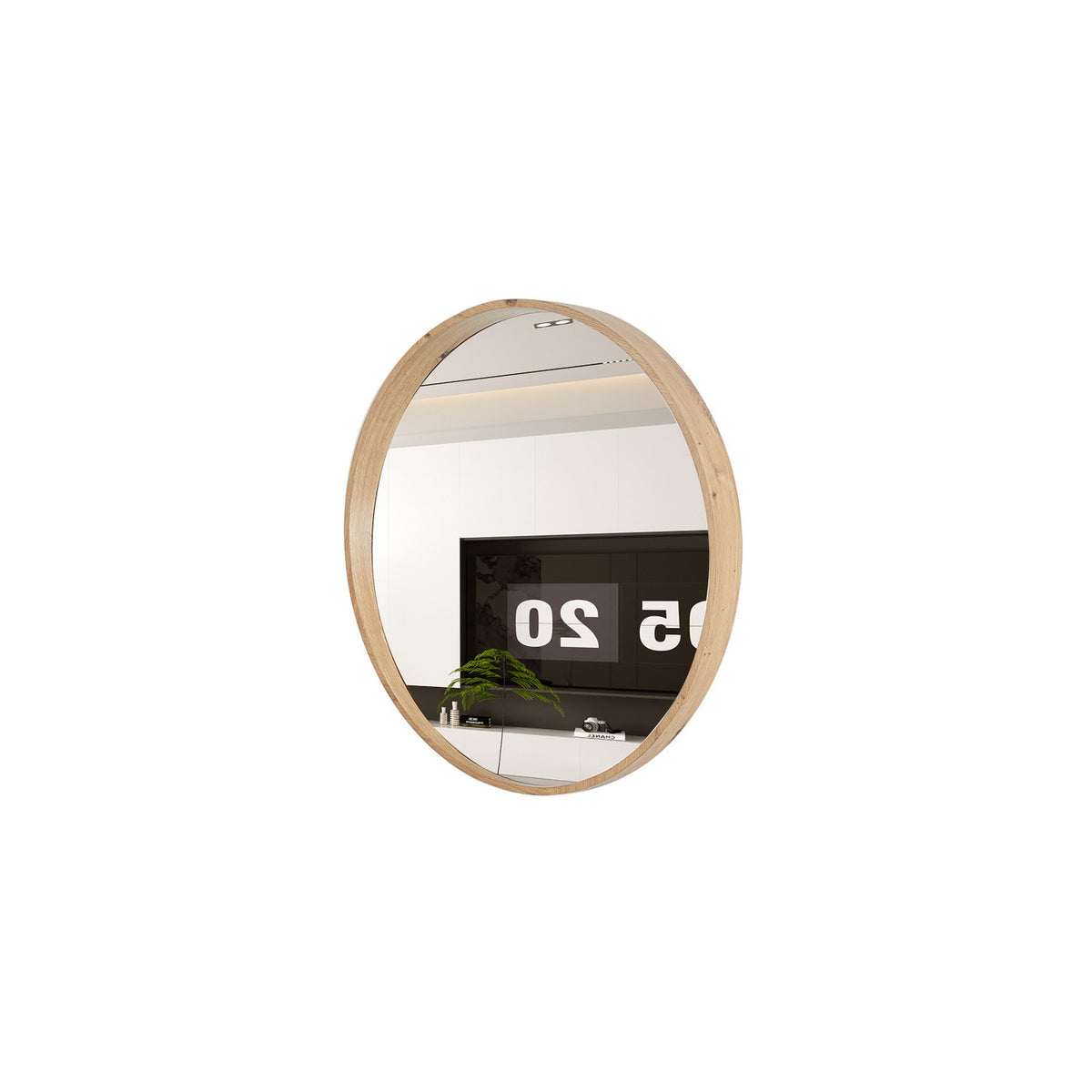 Miroir Roxy — Rond, chêne vieilli