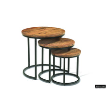 Table d'appoint Plano — Set de 3, bois de manguier