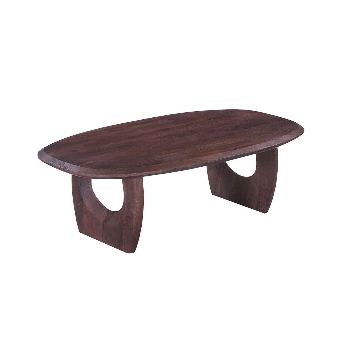 Table basse Braga — Ovale, bois de manguier massif