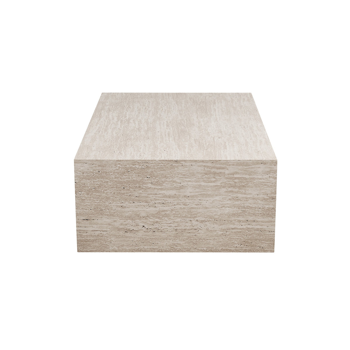 Table basse Jacky — Bloc décor travertin, 120 cm