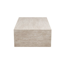 Table basse Jacky — Bloc décor travertin, 120 cm