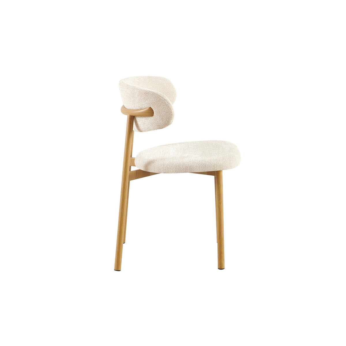 Chaise Coco — Tissu chiné, pied naturel, noyer ou gris