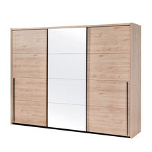 Armoire 3 portes coulissantes Viola CASTELLA 280 cm avec miroir fumé central