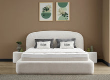 Lit Elena — Boxspring bouclé à coffres de rangement