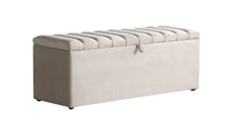Lit Mabel — Boxspring beige, coffre & bout de lit inclus