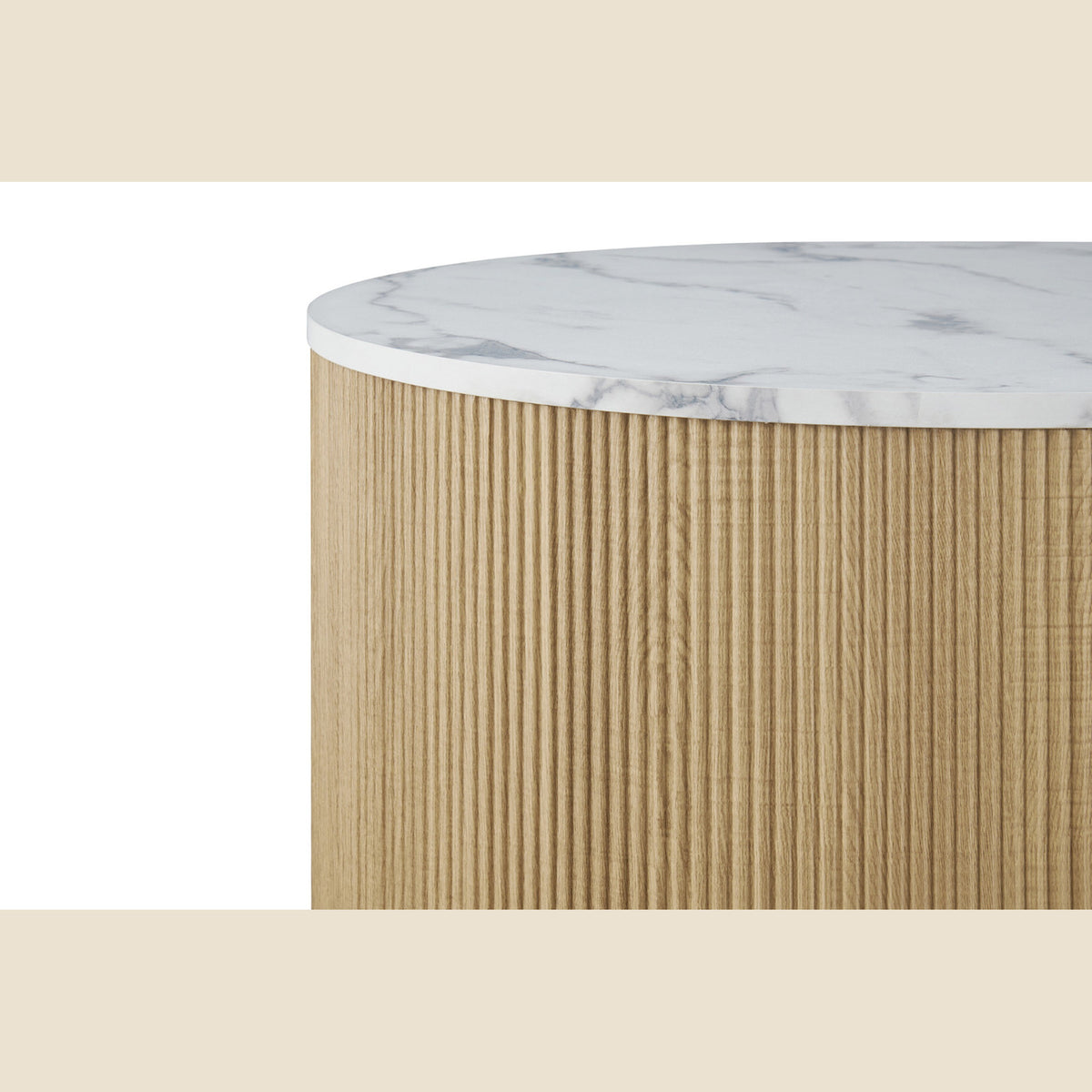 Set de 2 tables basses Rowan — Décor marbre beige