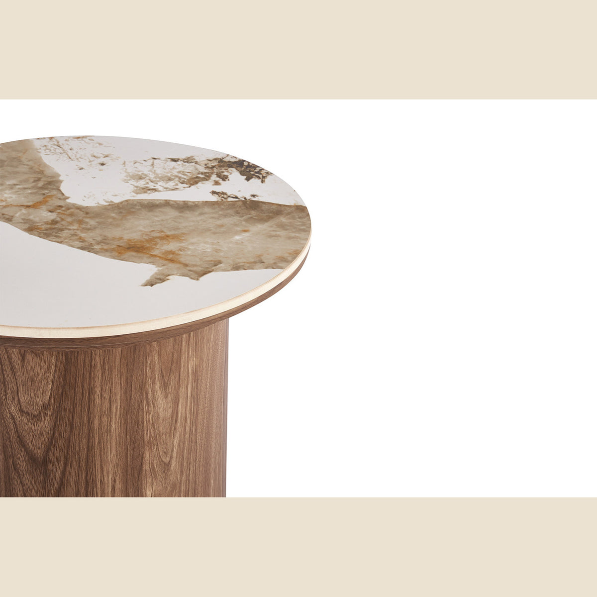 Table d'appoint Evora — 45 cm ronde, pierre brillante
