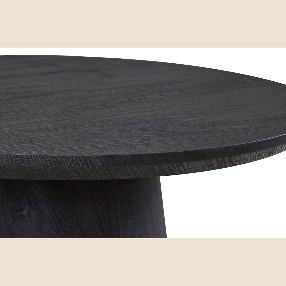 Table d'appoint Miklos — 60 cm ronde, décor brun foncé
