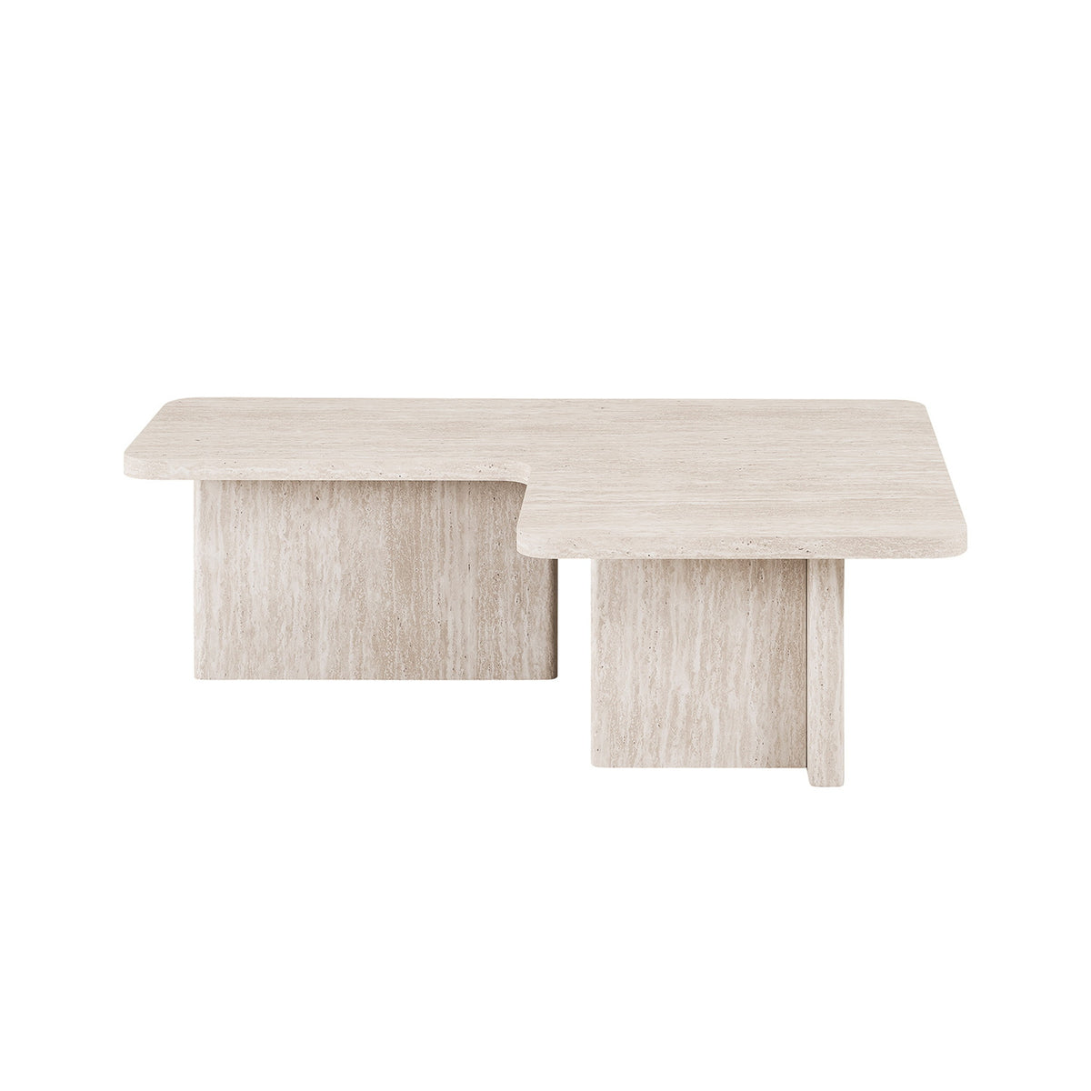 Table basse Arallo 120×120 — Travertin ou chêne