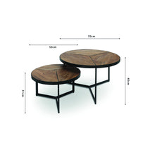 Table basse Laveu — Set de 2, bois de manguier