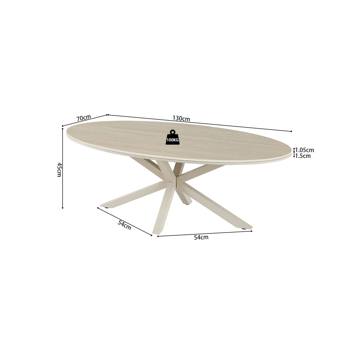 Table basse Noa — Aspect travertin