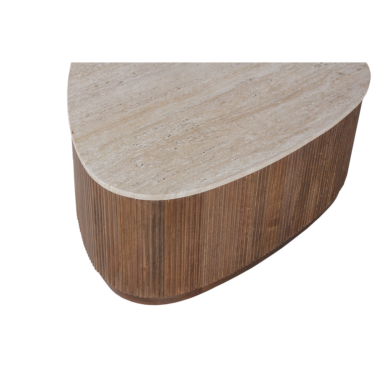 Table basse Nolan — Manguier & travertin